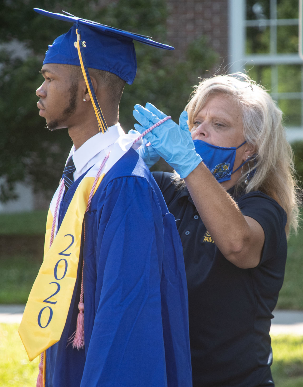Dudley High School's drive-thru graduation